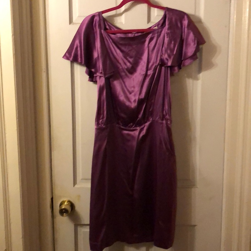 Satin Flutter sleeved dress